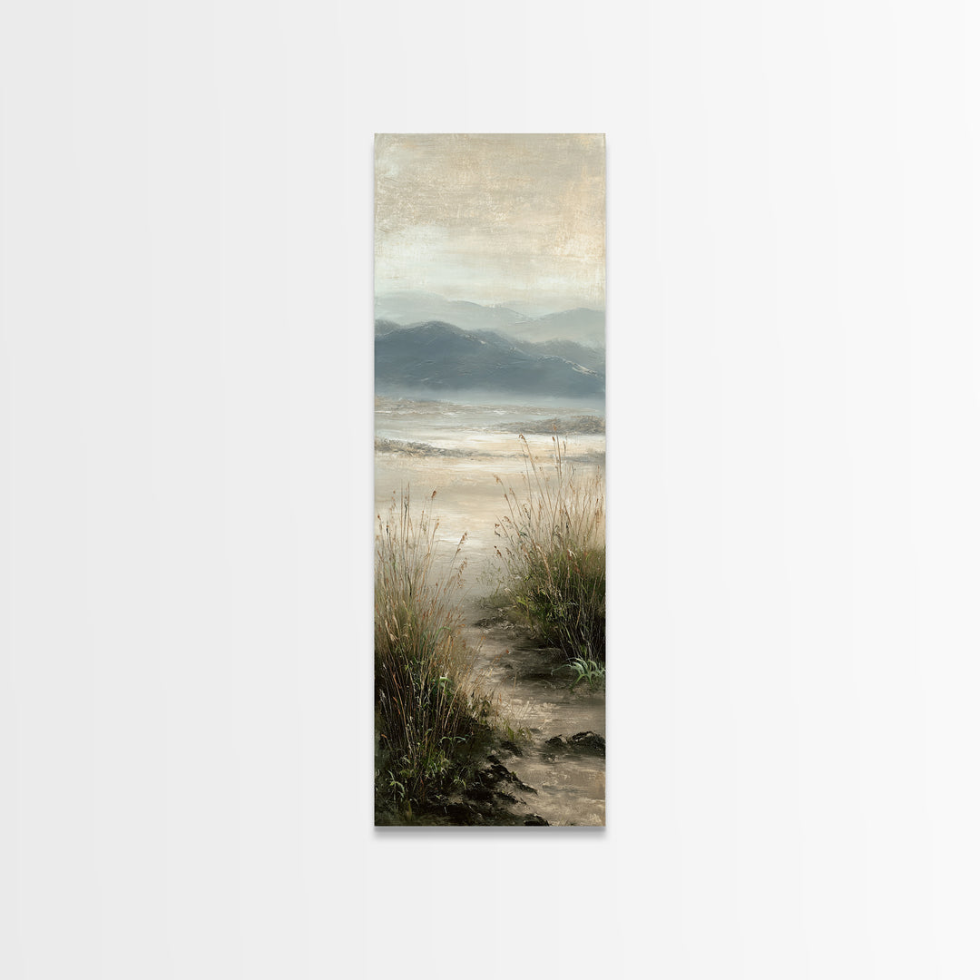 Panoramic Misty Mountain Landscape Canvas Print, Above Bed Art, Digital Prints, Bedroom Decor, Serenity, Printable Art, ABA-1x3-85