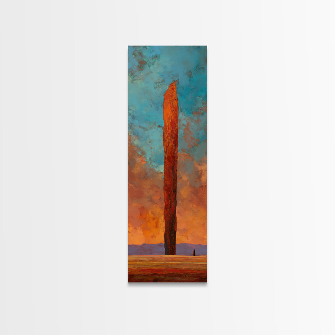 Dreamy Desert Sunset Framed Canvas Print, Above Bed Art, Living Room Wall Art, Bedroom Decor, Fine Art, Serenity, Luxury Decor, ABA-1x3-91