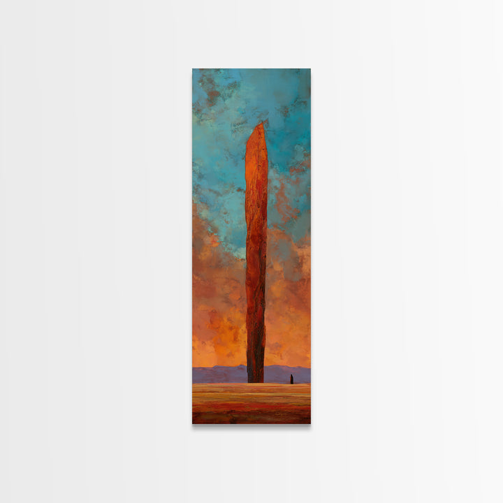 Dreamy Desert Sunset Framed Canvas Print, Above Bed Art, Living Room Wall Art, Bedroom Decor, Fine Art, Serenity, Luxury Decor, ABA-1x3-91