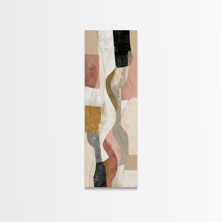Warm Taupe Abstract Waves Canvas Print, Above Bed Art, Bedroom Wall Art, Bedroom Decor, Abstract Art, Serenity, ABA-1x3-99