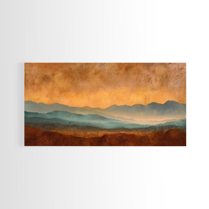 Dreamy Desert Sunset Framed Canvas Print, Above Bed Art, Modern Decor, Bedroom Decor, Fine Art, Serenity, Digital Prints, ABA-2x1-27