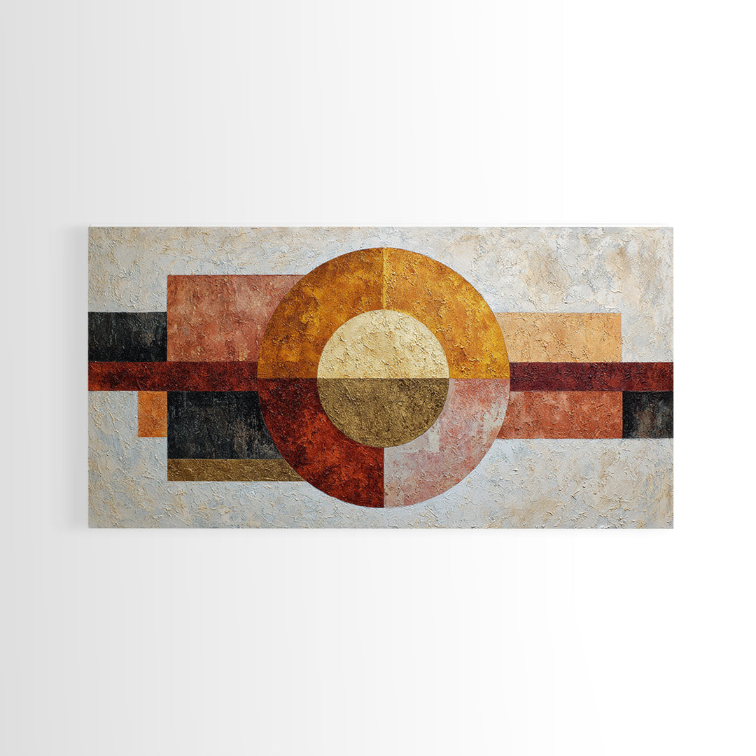 Abstract Sunrise Geometry Framed Canvas Print, Above Bed Art, Wall Decor, Bedroom Decor, Fine Art, Serenity, Apartment Decor, ABA-2x1-40