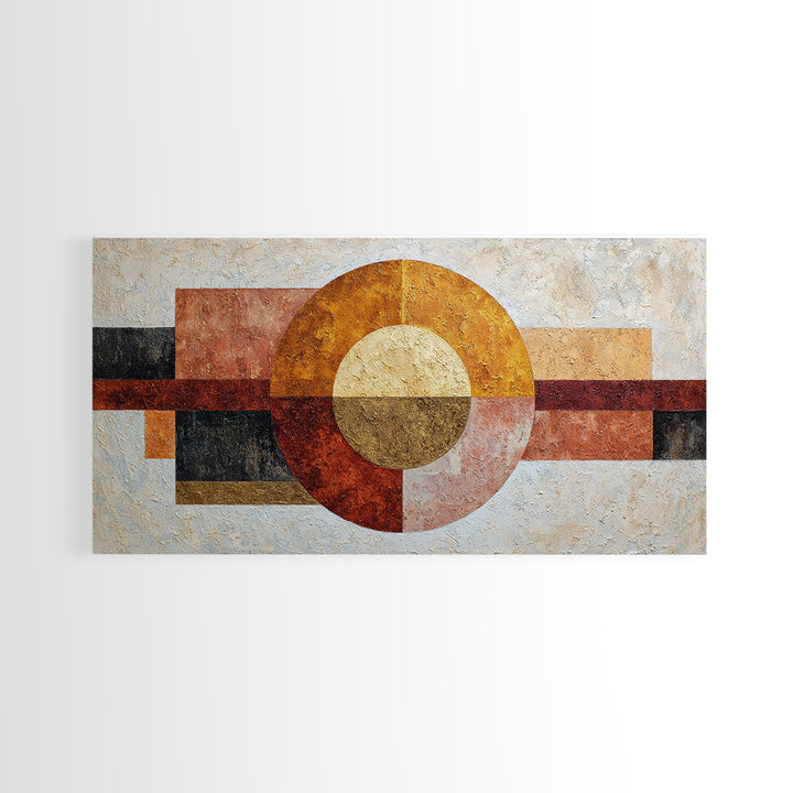 Abstract Sunrise Geometry Framed Canvas Print, Above Bed Art, Wall Decor, Bedroom Decor, Fine Art, Serenity, Apartment Decor, ABA-2x1-40
