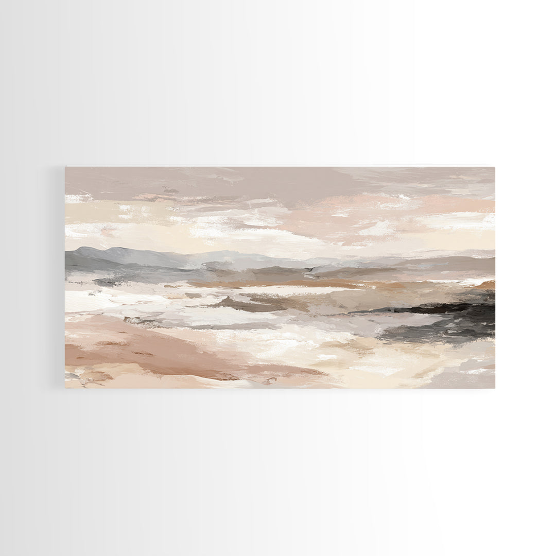 Japandi Ink Shapes Canvas Print, Above Bed Art, Room Decor, Bedroom Decor, Abstract Art, Serenity, Large Wall Art, Original Art, ABA-2x1-62