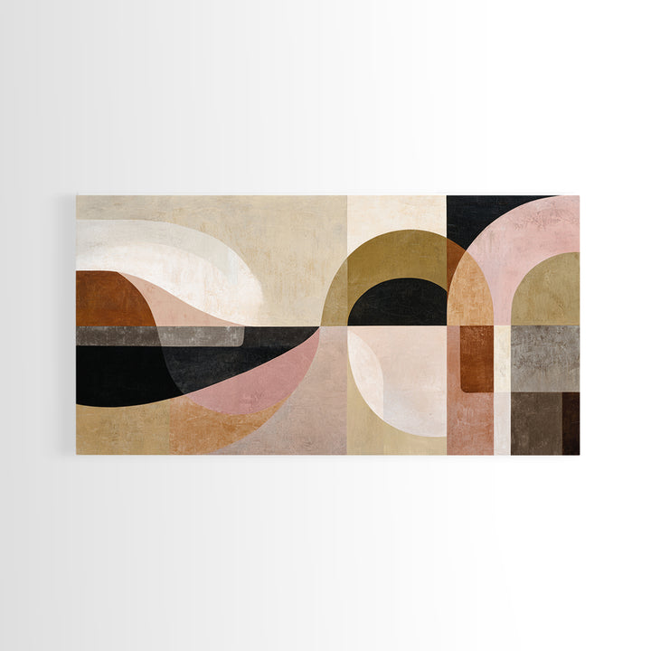 Abstract Sunrise Geometry Canvas Print, Above Bed Art, Dorm Decor, Bedroom Decor, Fine Art, Serenity, Dopamine Decor, ABA-2x1-64