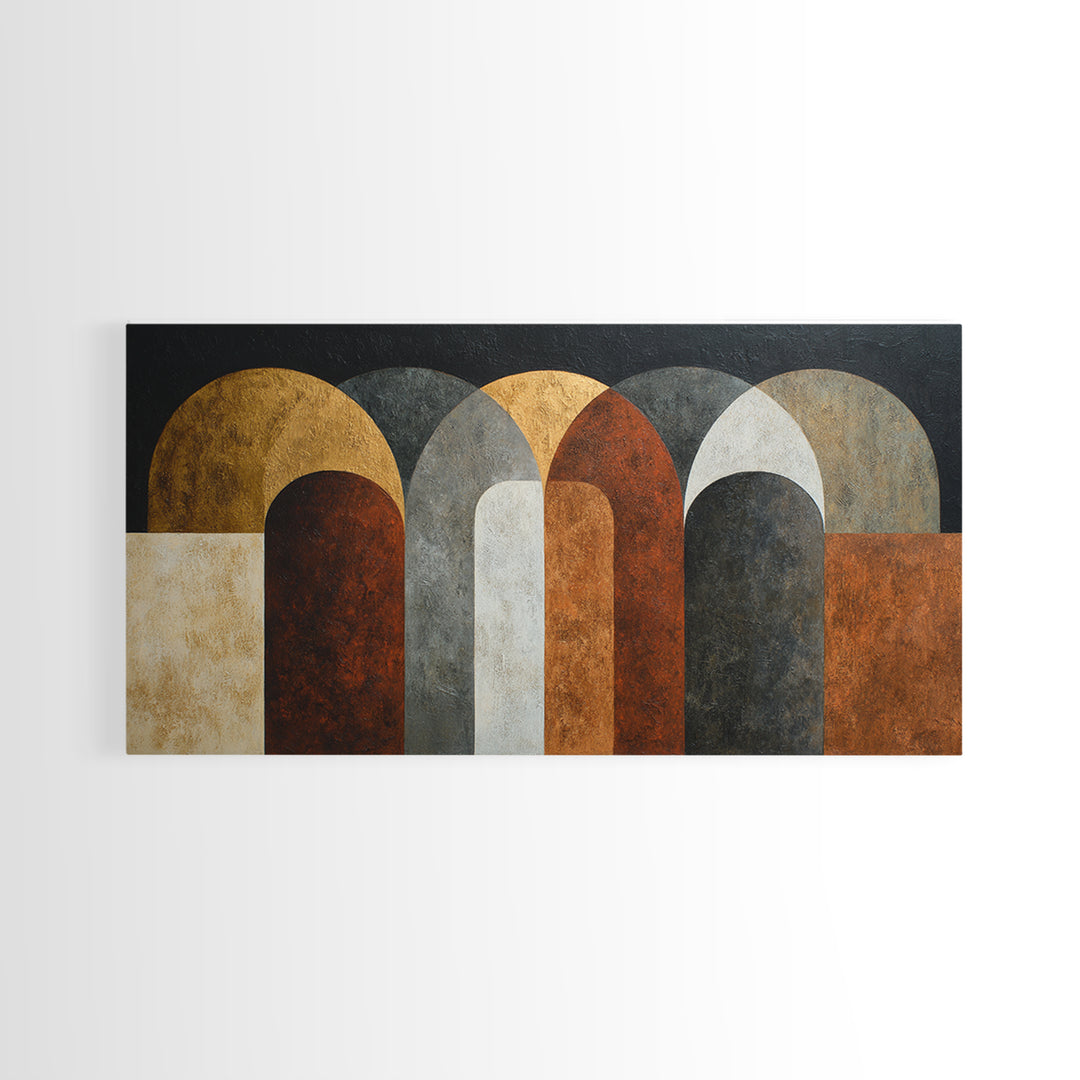 Neutral Abstract Arches Framed Canvas Print, Above Bed Art, Original Art, Bedroom Decor, Abstract Art, Serenity, ABA-2x1-72