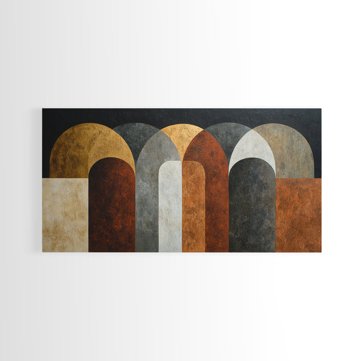 Neutral Abstract Arches Framed Canvas Print, Above Bed Art, Original Art, Bedroom Decor, Abstract Art, Serenity, ABA-2x1-72