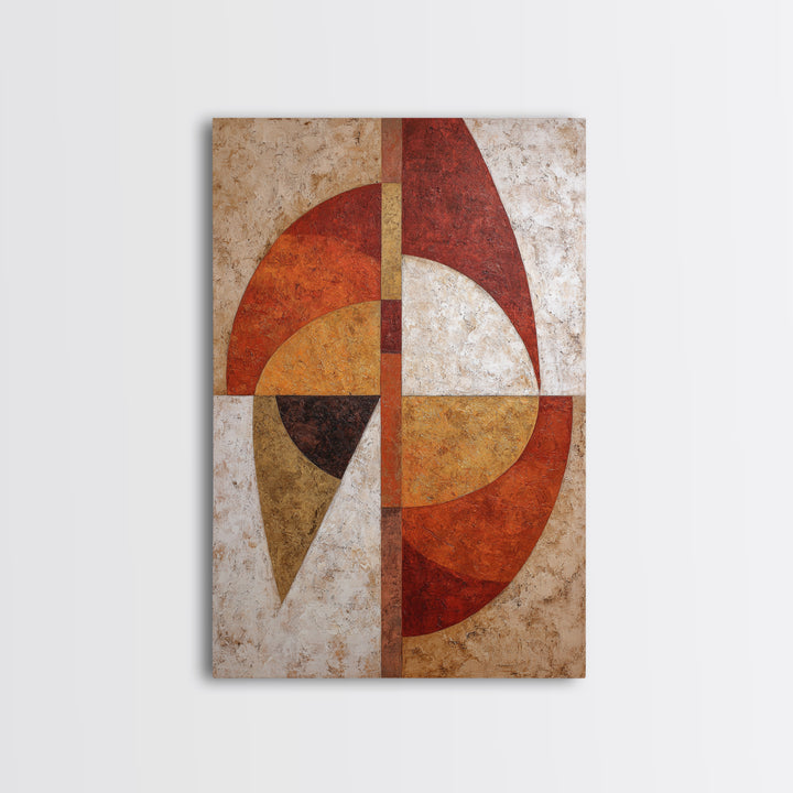 Abstract Sunrise Geometry Framed Canvas Print, Above Bed Art, Art Print, Bedroom Decor, Abstract Art, Serenity, Dorm Decor, ABA-2x3-100