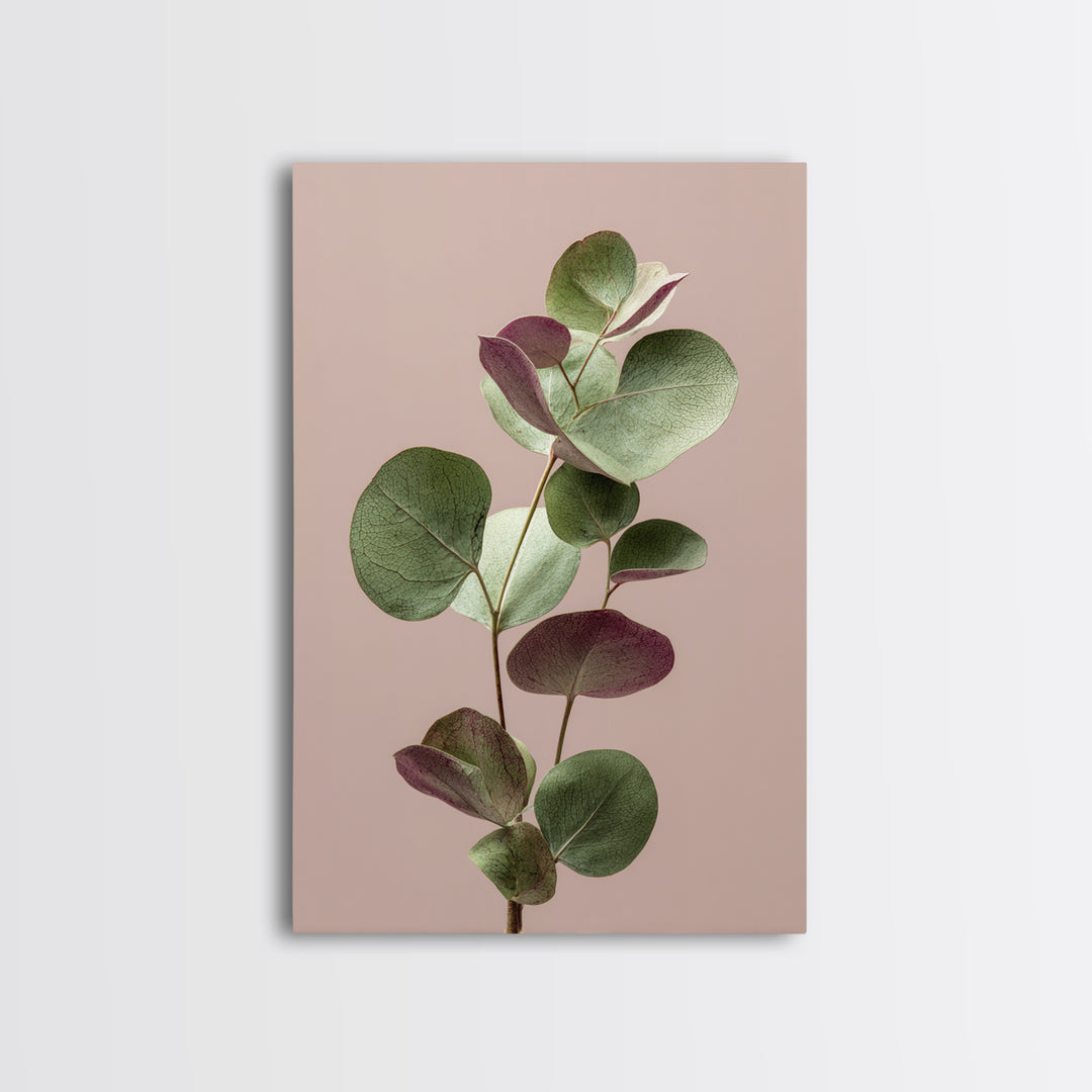 Soft Eucalyptus Branches Arranged Symmetrically Canvas Print, Above Bed Art, Art Print, Bedroom Decor, Watercolor Art, Serenity, ABA-2x3-14