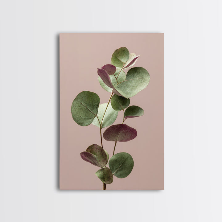 Soft Eucalyptus Branches Arranged Symmetrically Canvas Print, Above Bed Art, Art Print, Bedroom Decor, Watercolor Art, Serenity, ABA-2x3-14