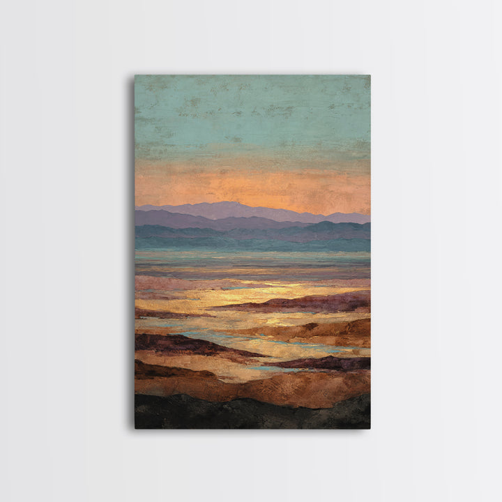 Dreamy Desert Sunset Canvas Print, Above Bed Art, Home Decor, Bedroom Decor, Oil Painting, Serenity, Contemporary Art, ABA-2x3-15