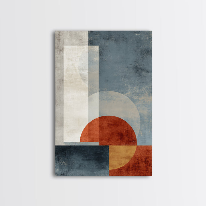 Abstract Sunrise Geometry Framed Canvas Print, Above Bed Art, Fine Art Print, Bedroom Decor, Abstract Art, Serenity, ABA-2x3-4