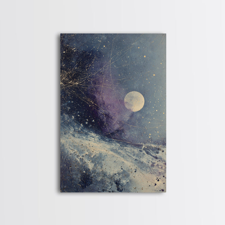 Subtle Celestial Scene Canvas Print, Above Bed Art, Wall Art Prints, Bedroom Decor, Fine Art, Serenity, Boho Wall Art, ABA-2x3-45