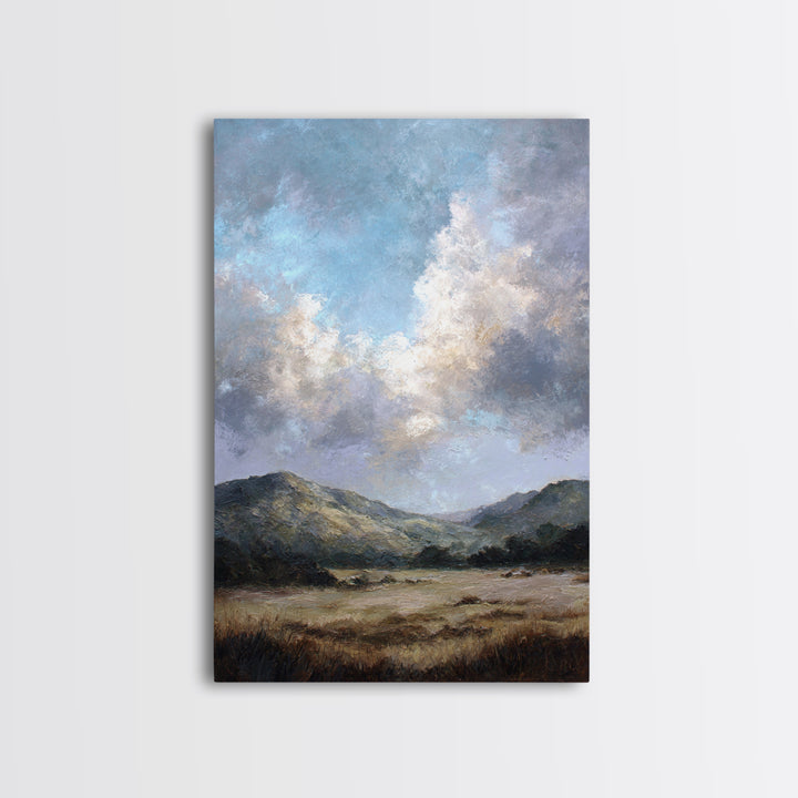 Soft Romantic Landscape Canvas Print, Above Bed Art, Mid Century Modern, Bedroom Decor, Fine Art, Serenity, Horizontal Wall Art, ABA-2x3-49