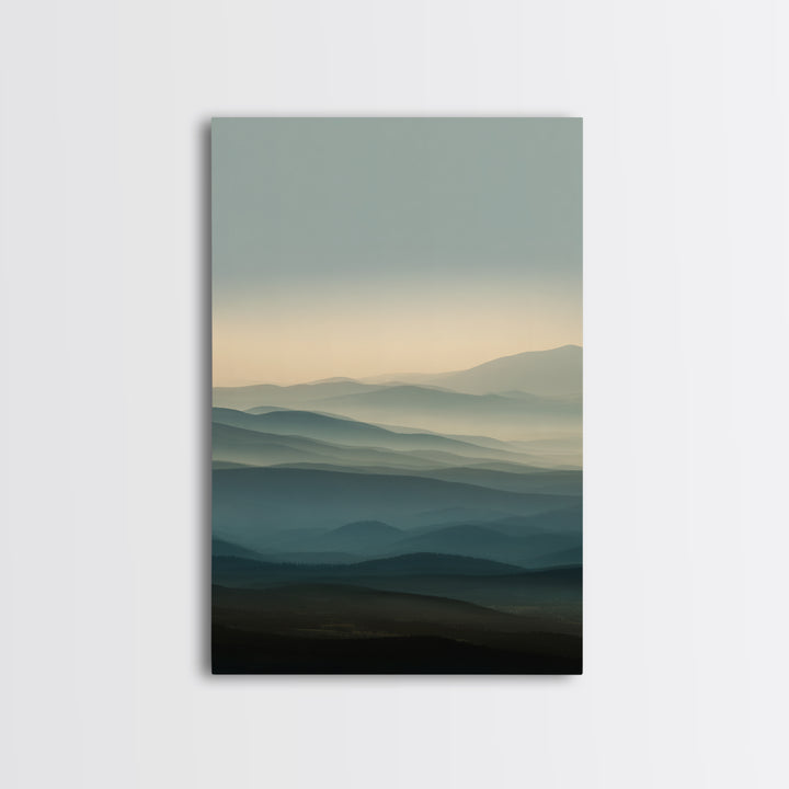 Soft Alpine Horizon Framed Canvas Print, Above Bed Art, Gallery Decor, Bedroom Decor, Fine Art, Serenity, Wall Art, Wall Decor, ABA-2x3-56