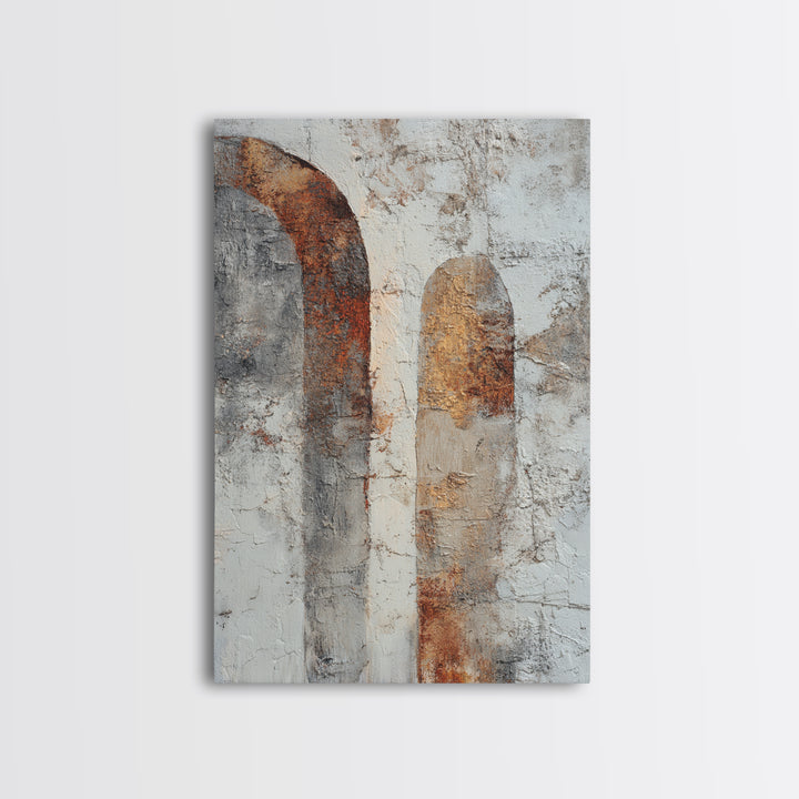 Neutral Abstract Arches Framed Canvas Print, Above Bed Art, Wall Art, Bedroom Decor, Abstract Art, Serenity, Digital Print, ABA-2x3-60