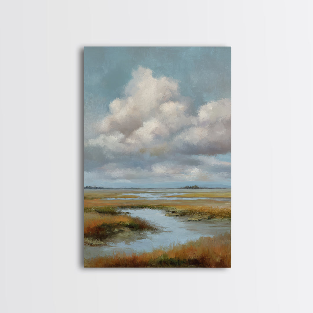 Tranquil Cloudscape with Blush Undertones Canvas Print, Above Bed Art, Original Art, Bedroom Decor, Fine Art, Serenity, ABA-2x3-61