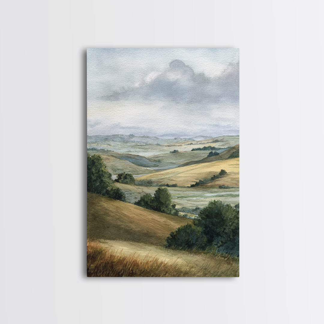 Soft Romantic Landscape Framed Canvas Print, Above Bed Art, Textured Wall Art, Bedroom Decor, Fine Art, Serenity, Western Decor, ABA-2x3-73