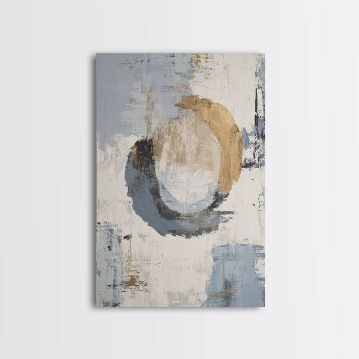 Japandi Ink Shapes Framed Canvas Print, Above Bed Art, Digital Art, Bedroom Decor, Abstract Art, Serenity, Living Room Decor, ABA-2x3-74