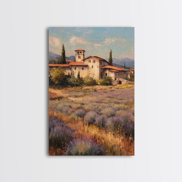 Oversized Lavender Field Framed Canvas Print, Above Bed Art, Dorm Decor, Bedroom Decor, Fine Art, Serenity, Dopamine Decor, ABA-2x3-75