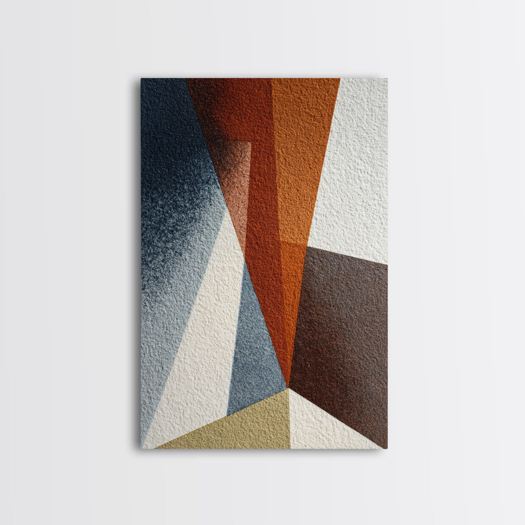 Abstract Sunrise Geometry Framed Canvas Print, Above Bed Art, Living Room Decor, Bedroom Decor, Abstract Art, Serenity, ABA-2x3-76