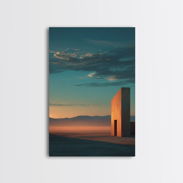 Dreamy Desert Sunset Framed Canvas Print, Above Bed Art, Living Room Decor, Bedroom Decor, Oil Painting, Serenity 487, ABA-2x3-87