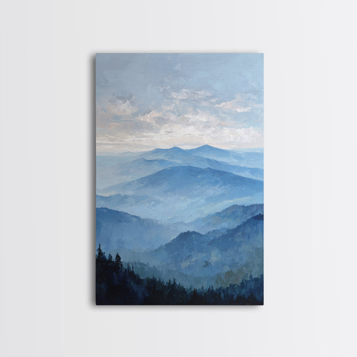 Panoramic Misty Mountain Landscape Canvas Print, Above Bed Art, Digital Prints, Bedroom Decor, Serenity, Printable Art, ABA-2x3-9