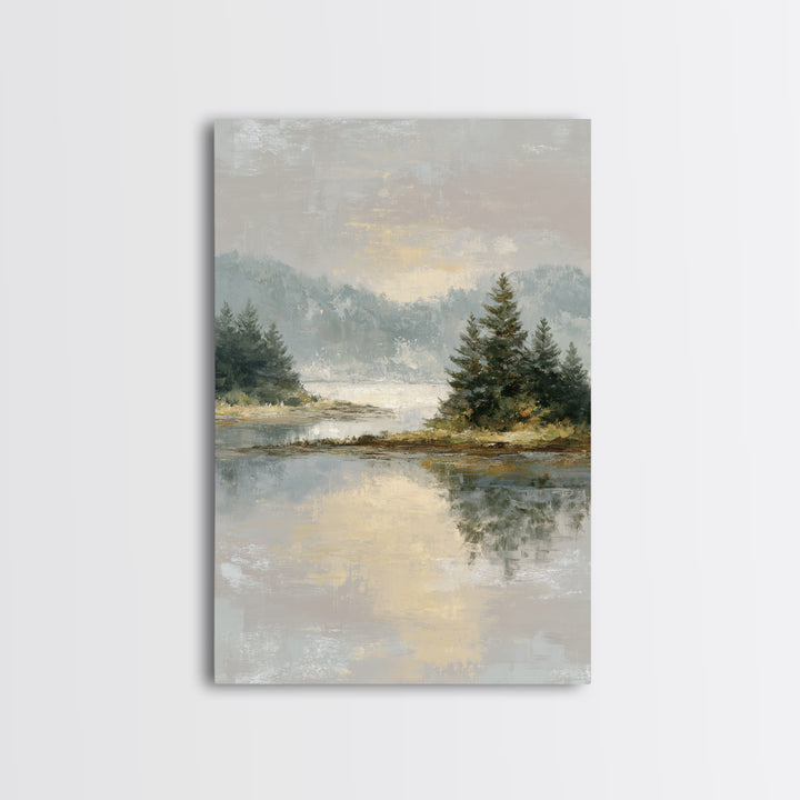Calming Lake Reflection Canvas Print, Above Bed Art, Whimsical Decor, Bedroom Decor, Fine Art, Serenity, Bedroom Wall Decor, ABA-2x3-91