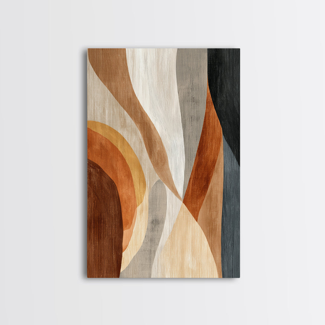 Warm Taupe Abstract Waves Canvas Print, Above Bed Art, Boho Wall Art, Bedroom Decor, Abstract Art, Serenity, Above Bed Decor, ABA-2x3-95