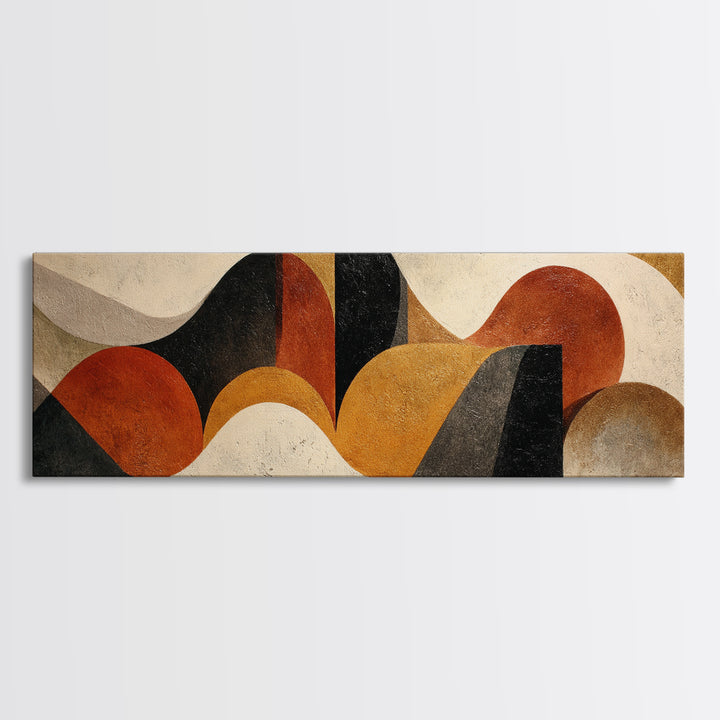 Abstract Sunrise Geometry Framed Canvas Print, Above Bed Art, Western Decor, Bedroom Decor, Abstract Art, Serenity, ABA-3x1-12