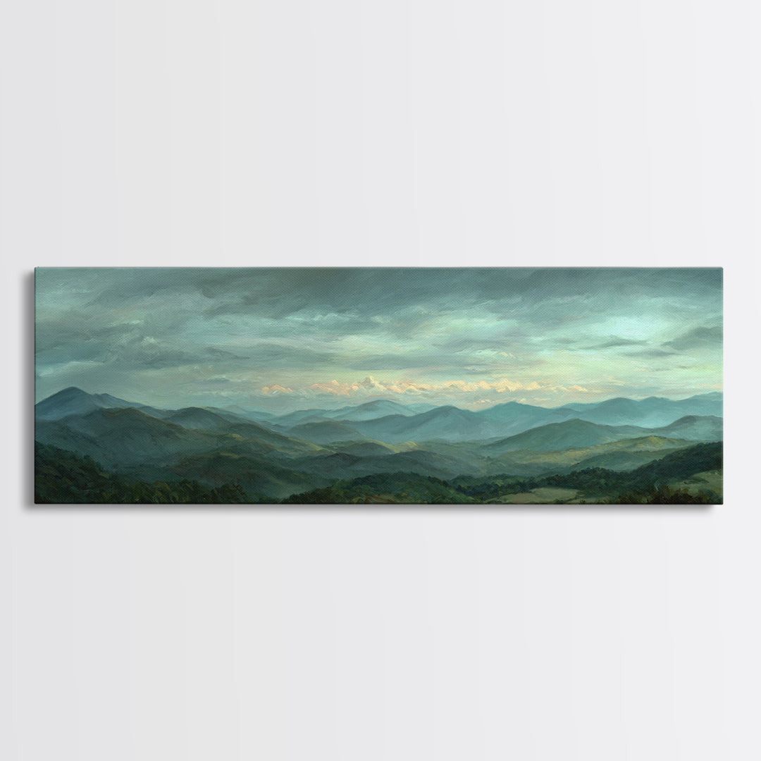 Soft Romantic Landscape Canvas Print, Above Bed Art, Living Room Decor, Bedroom Decor, Oil Painting, Serenity 233, ABA-3x1-33