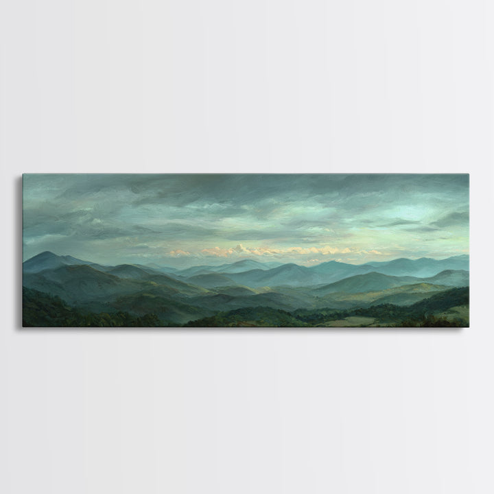 Soft Romantic Landscape Canvas Print, Above Bed Art, Living Room Decor, Bedroom Decor, Oil Painting, Serenity 233, ABA-3x1-33