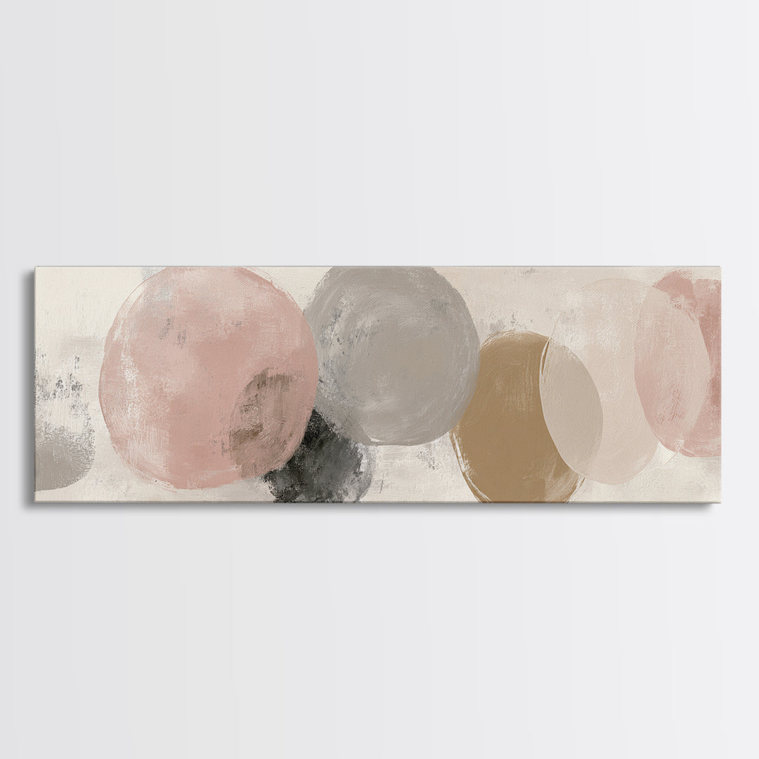 Japandi Ink Shapes Canvas Print, Above Bed Art, Dorm Decor, Bedroom Decor, Serenity, Dopamine Decor, Japanese Wall Art, ABA-3x1-34