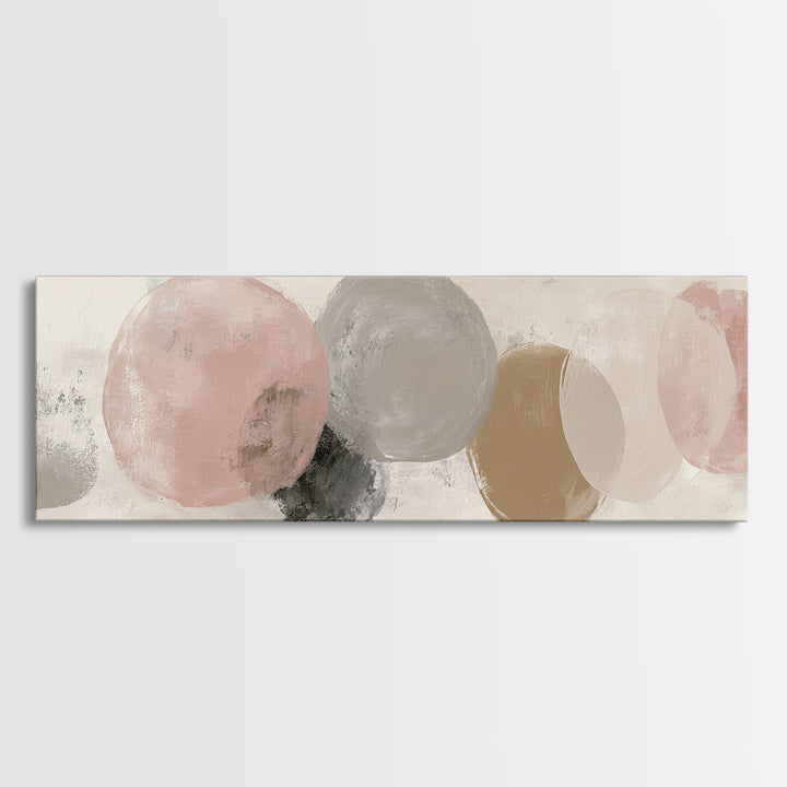 Japandi Ink Shapes Canvas Print, Above Bed Art, Dorm Decor, Bedroom Decor, Serenity, Dopamine Decor, Japanese Wall Art, ABA-3x1-34