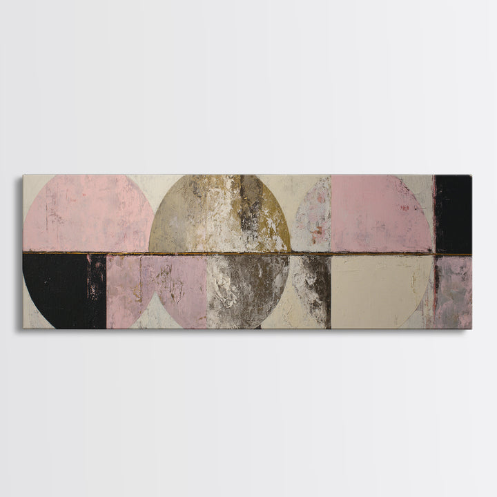 Neutral Abstract Arches Framed Canvas Print, Above Bed Art, Bedroom Decor, Abstract Art, Serenity, Textured Wall Art, ABA-3x1-68