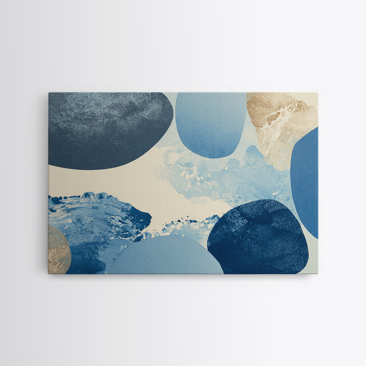Japandi Ink Shapes Framed Canvas Print, Above Bed Art, Printable Art, Bedroom Decor, Abstract Art, Serenity, Bedroom Wall Art, ABA-3x2-46