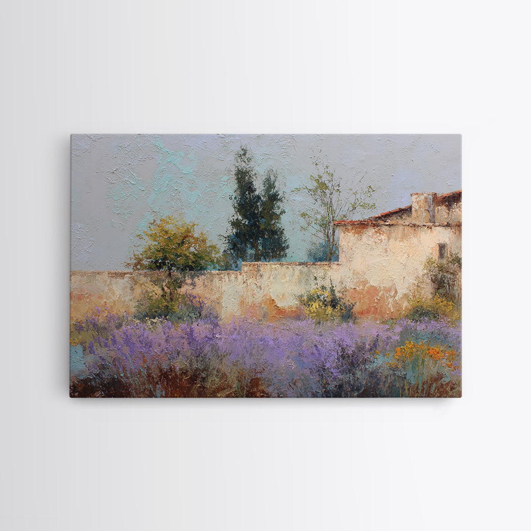 Oversized Lavender Field Framed Canvas Print, Above Bed Art, Room Decor, Bedroom Decor, Oil Painting, Serenity, Large Wall Art, ABA-3x2-47