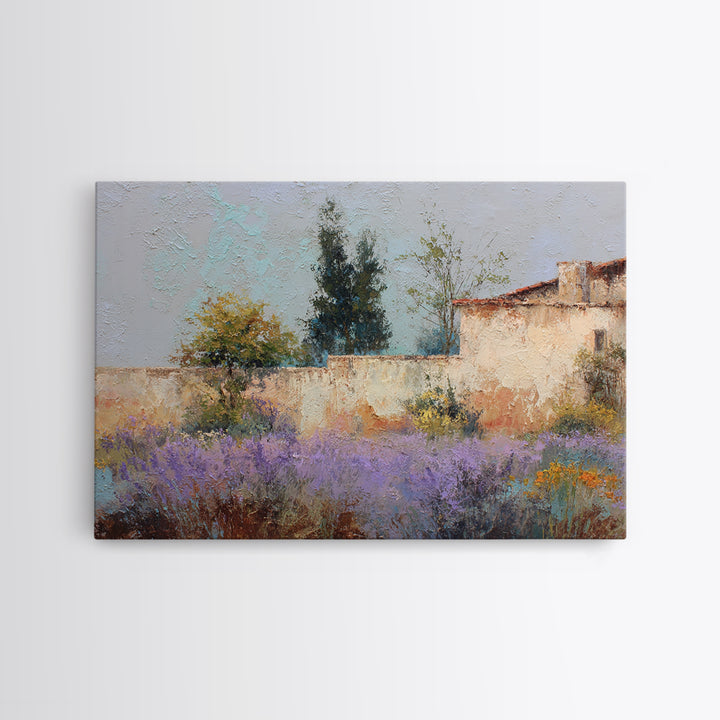 Oversized Lavender Field Framed Canvas Print, Above Bed Art, Room Decor, Bedroom Decor, Oil Painting, Serenity, Large Wall Art, ABA-3x2-47