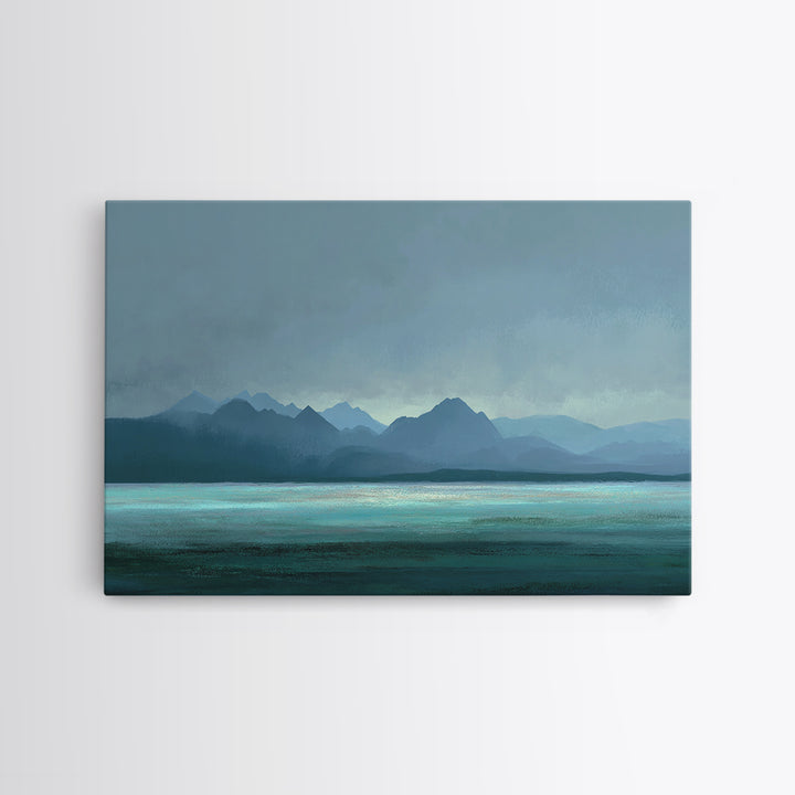Soft Alpine Horizon Canvas Print, Above Bed Art, Whimsical Decor, Bedroom Decor, Fine Art, Serenity, Bedroom Wall Decor, ABA-3x2-52