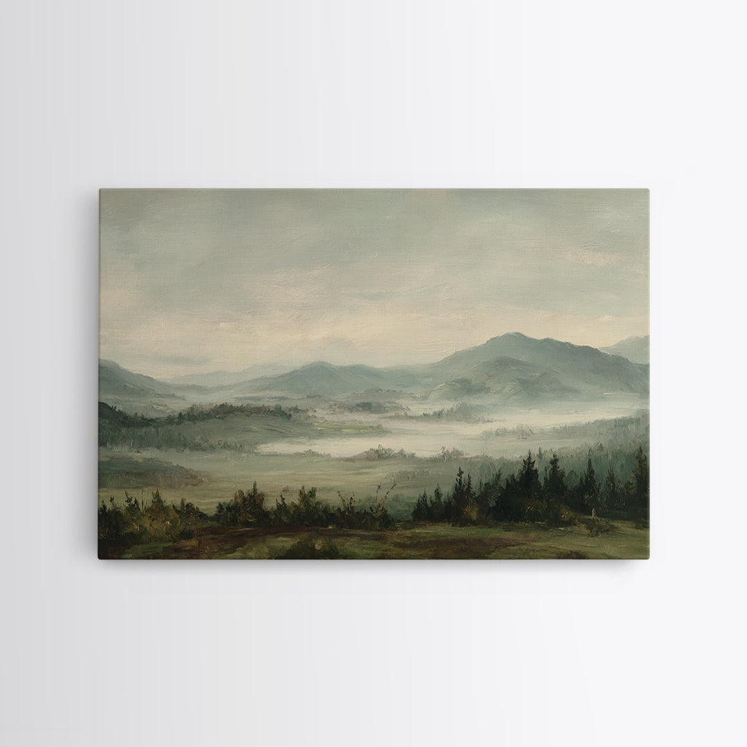 Soft Romantic Landscape Framed Canvas Print, Above Bed Art, Boho Decor, Bedroom Decor, Fine Art, Serenity, Statement Artwork, ABA-3x2-69