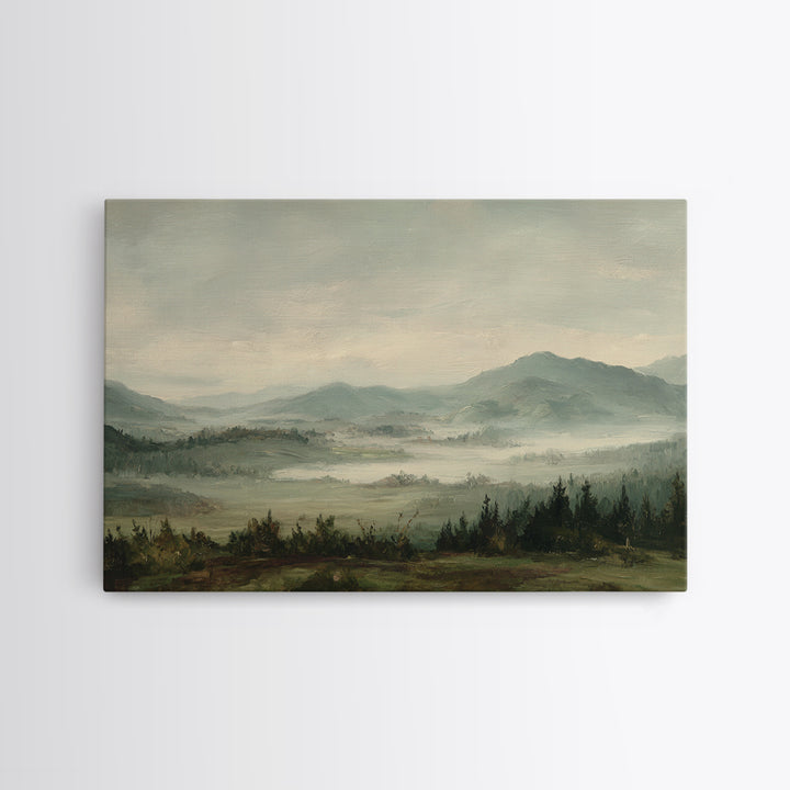 Soft Romantic Landscape Framed Canvas Print, Above Bed Art, Boho Decor, Bedroom Decor, Fine Art, Serenity, Statement Artwork, ABA-3x2-69