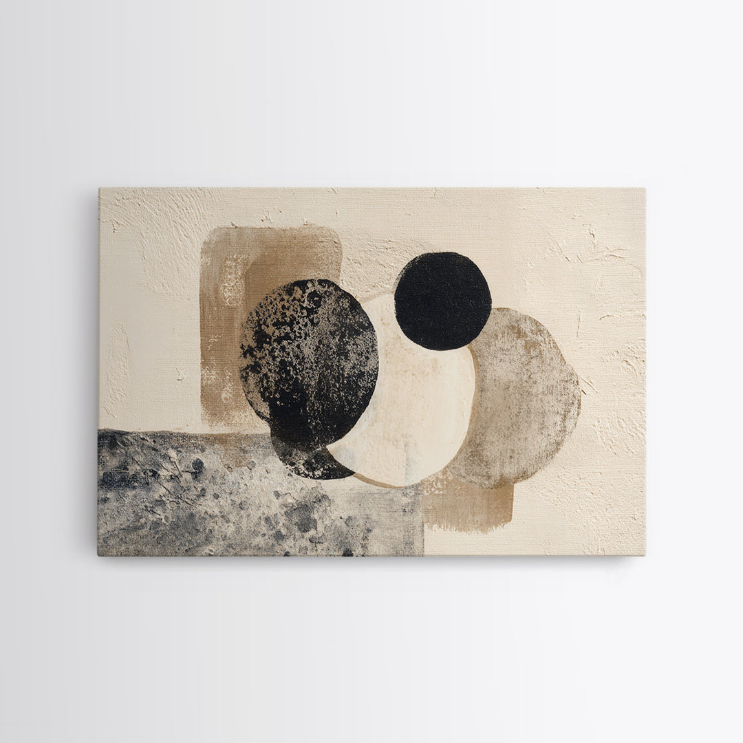 Japandi Ink Shapes Framed Canvas Print, Above Bed Art, Printable Art, Bedroom Decor, Abstract Art, Serenity, Bedroom Wall Art, ABA-3x2-70