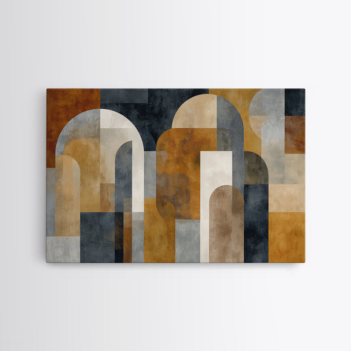 Neutral Abstract Arches Framed Canvas Print, Above Bed Art, Fine Art Print, Bedroom Decor, Abstract Art, Serenity, Digital Art, ABA-3x2-80