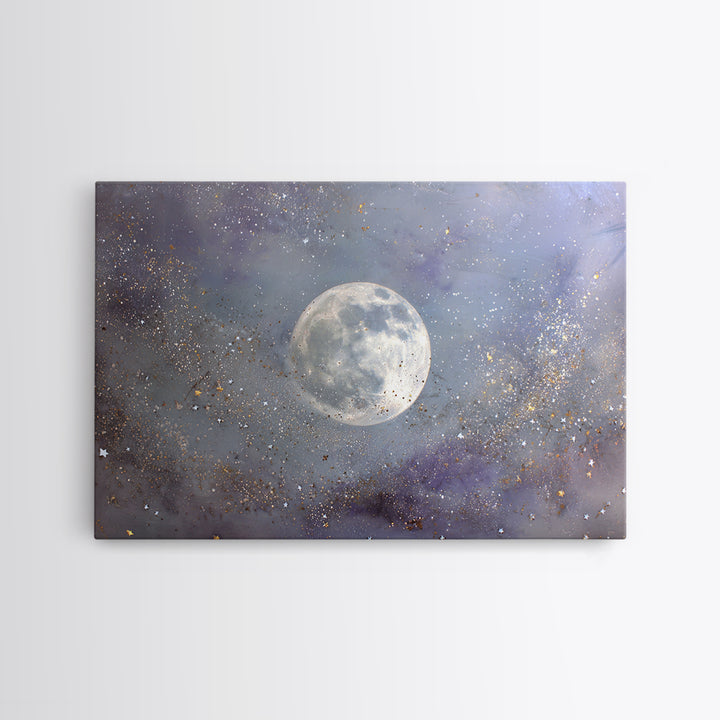 Subtle Celestial Scene Canvas Print, Above Bed Art, 3 Piece Wall Art, Bedroom Decor, Oil Painting, Serenity, Textured Painting, ABA-3x2-89