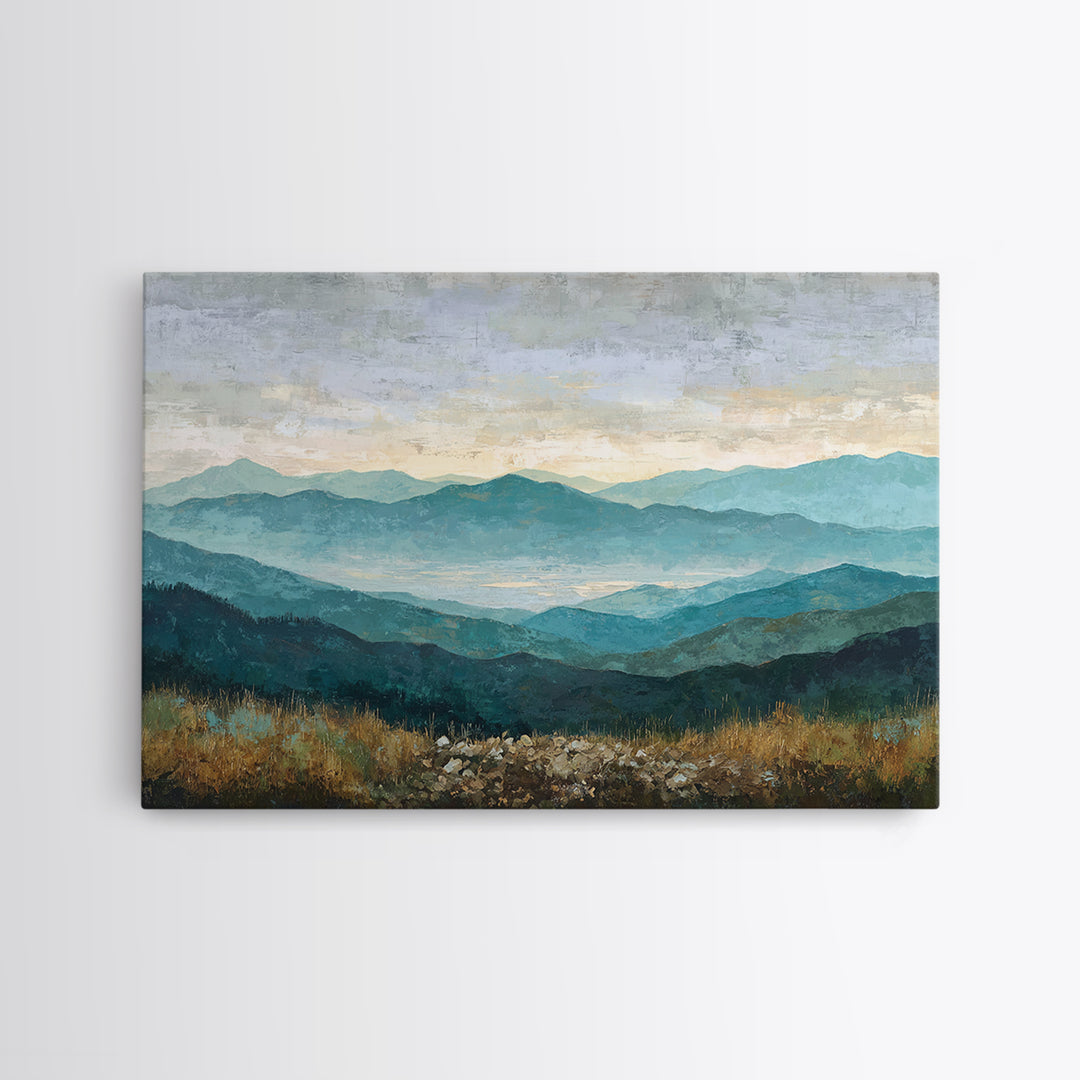 Soft Romantic Landscape Canvas Print, Above Bed Art, Bedroom Wall Decor, Bedroom Decor, Oil Painting, Serenity, ABA-3x2-93