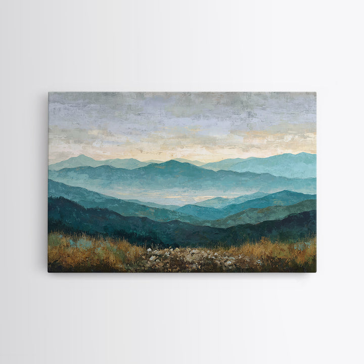 Soft Romantic Landscape Canvas Print, Above Bed Art, Bedroom Wall Decor, Bedroom Decor, Oil Painting, Serenity, ABA-3x2-93