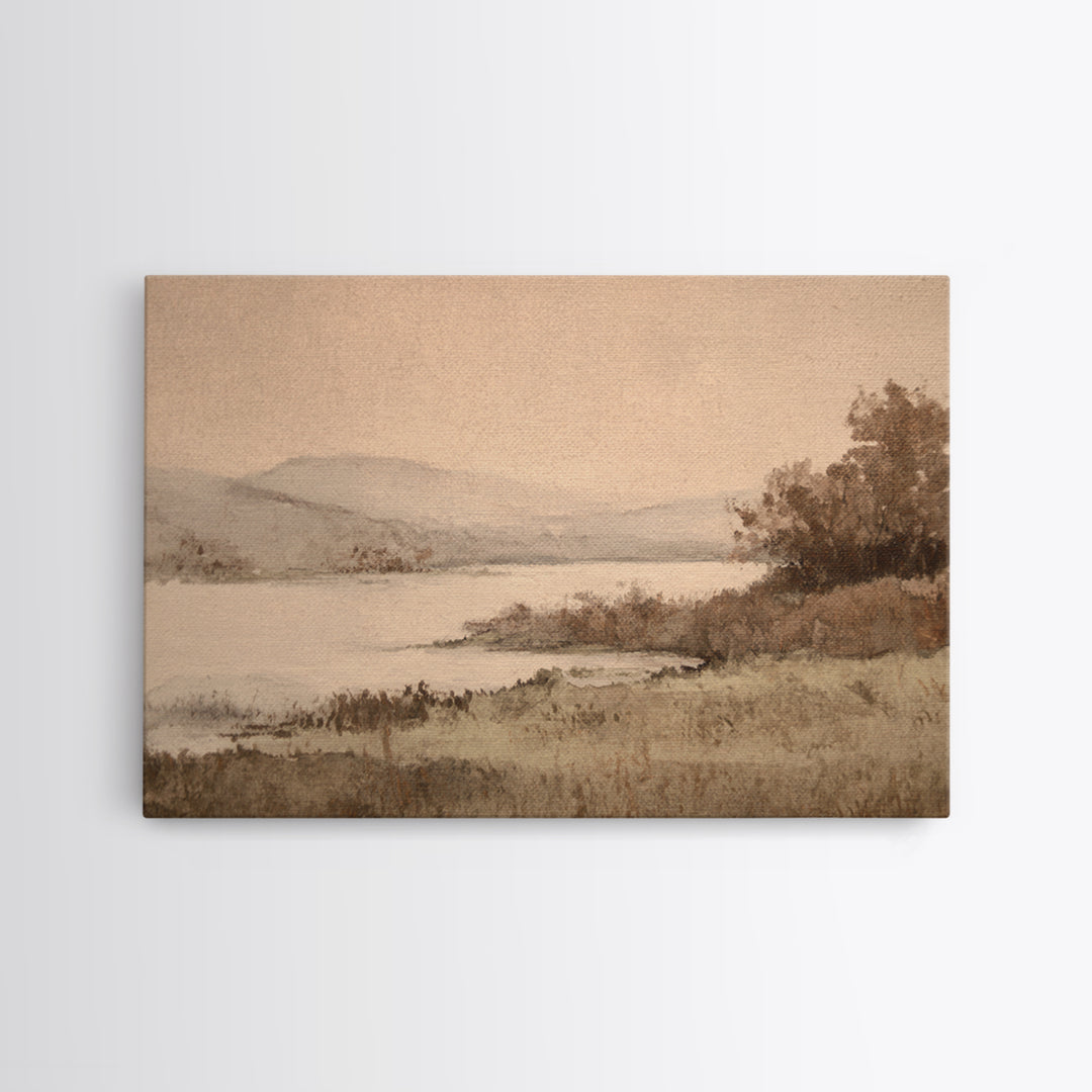 Japandi Ink Shapes Canvas Print, Above Bed Art, Japanese Wall Art, Bedroom Decor, Serenity, Neutral Decor, Modern Decor, ABA-3x2-94