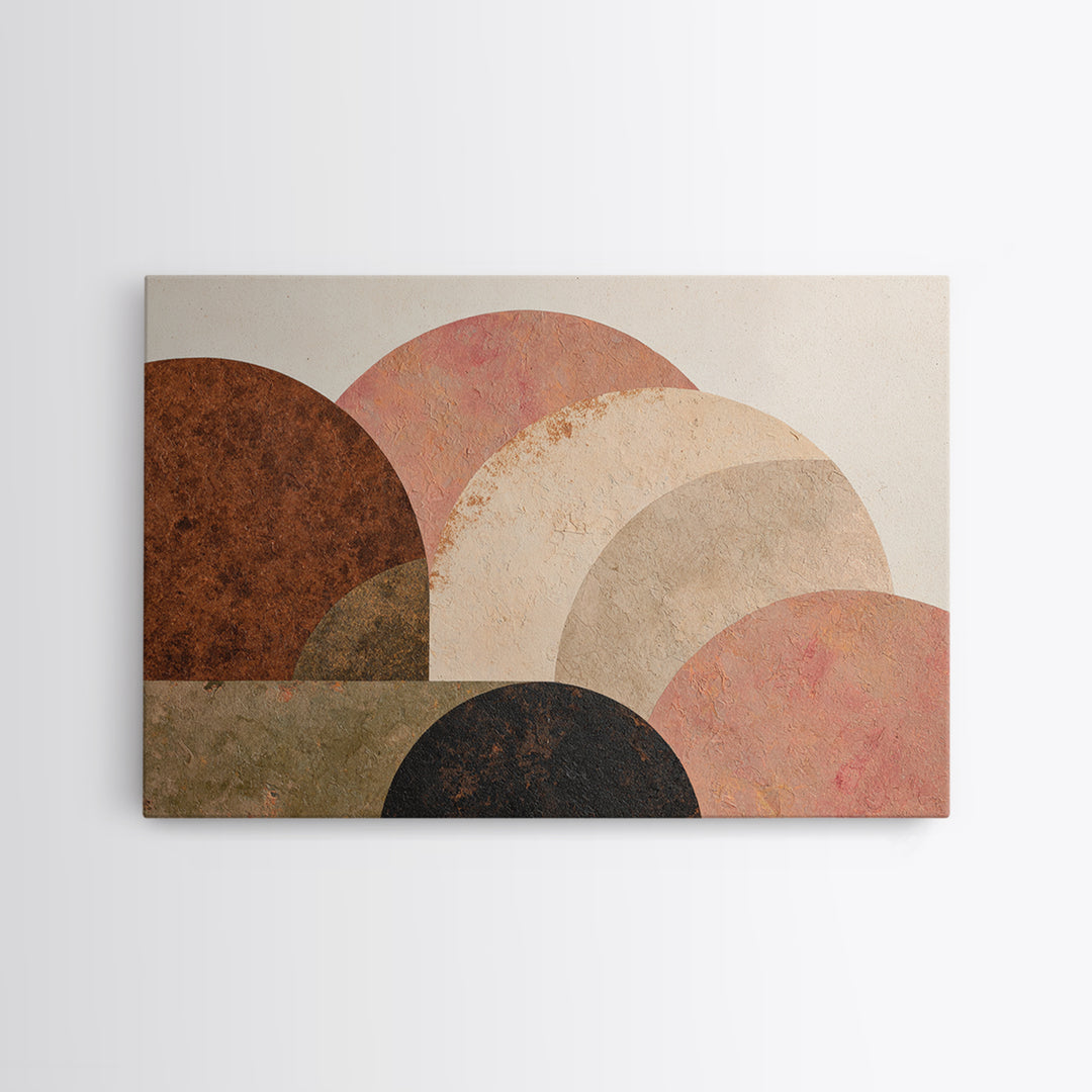 Abstract Sunrise Geometry Framed Canvas Print, Above Bed Art, Art Print, Bedroom Decor, Abstract Art, Serenity, Dorm Decor, ABA-3x2-96