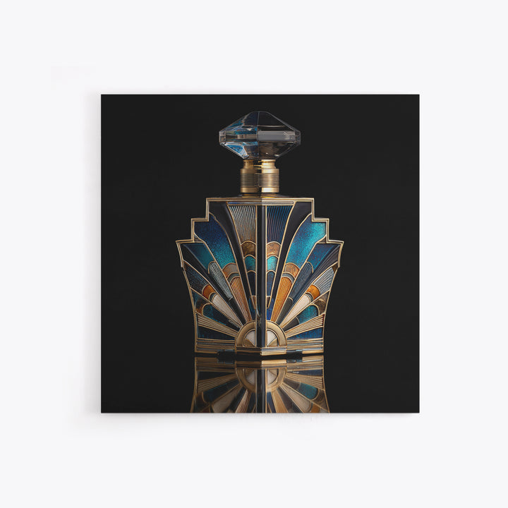 Ornate Perfume Bottle Framed Canvas Print, Art Deco Art, Downloadable Art, Living Room Decor, Fine Art, Glamour, ADA-1x1-34