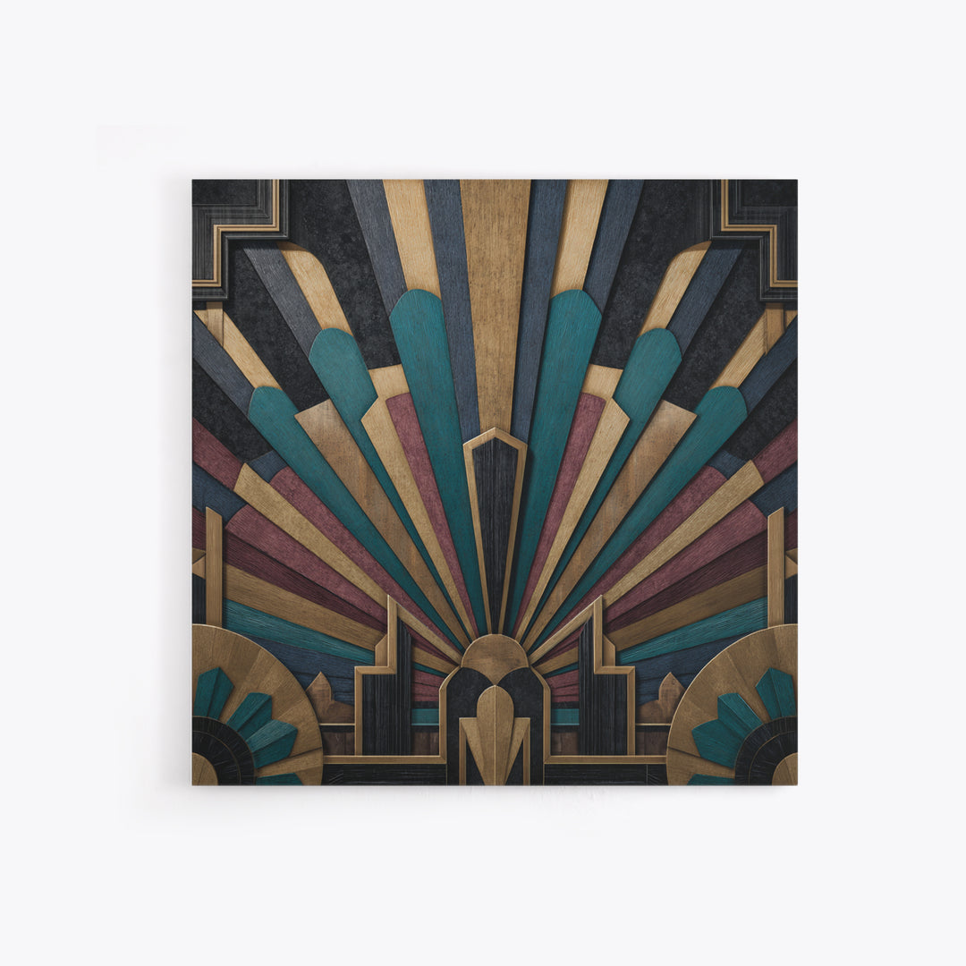 Tropical Hotel Facade Framed Canvas Print, Art Deco Art, Apartment Decor, Living Room Decor, Fine Art, Glamour, Gallery Decor, ADA-1x1-64